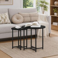 Nesting Accent Side Table Set in Black