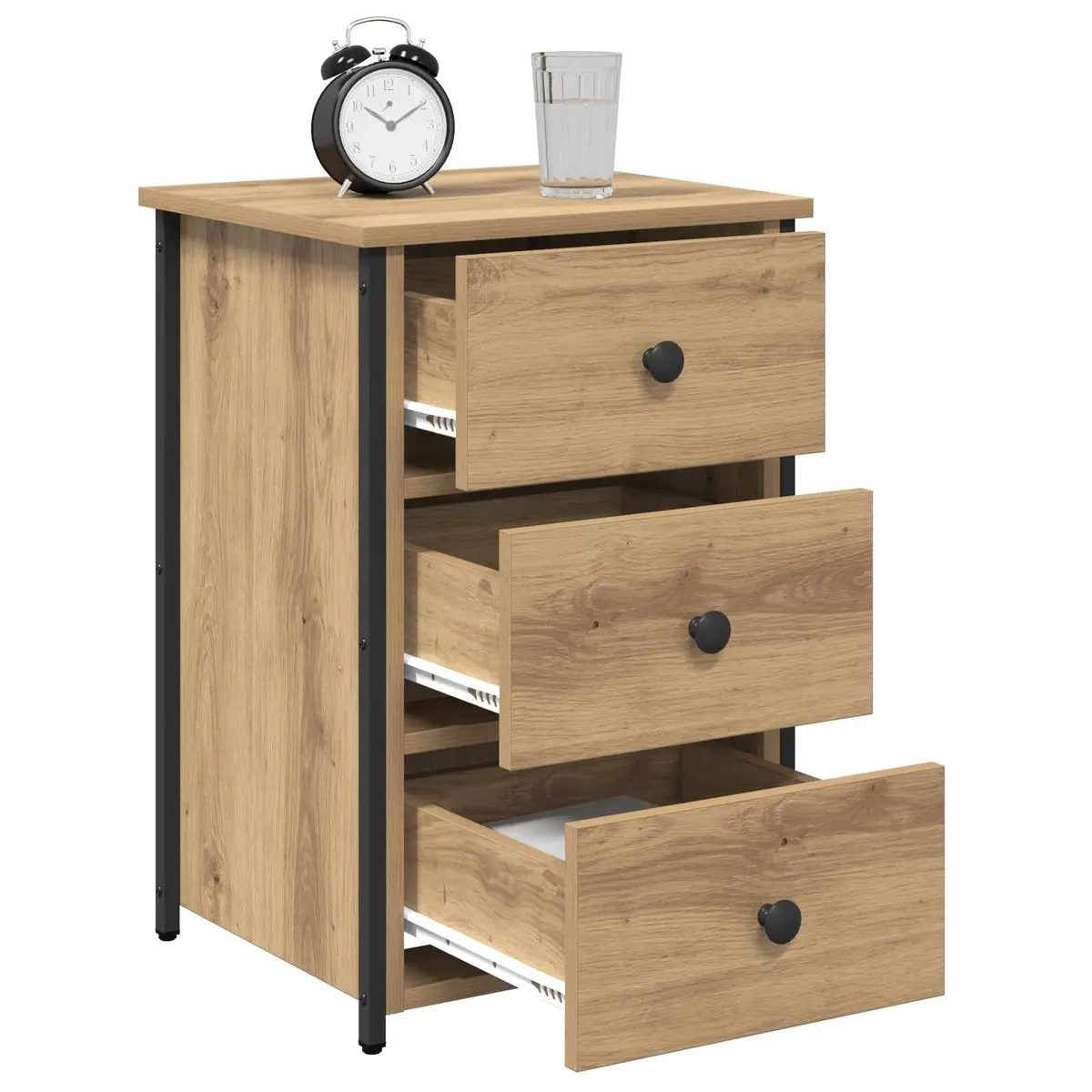 Bedside Cabinet 2 pcs Brown 40 x 36 x 60 cm Bedroom Nightstand Storage Drawer