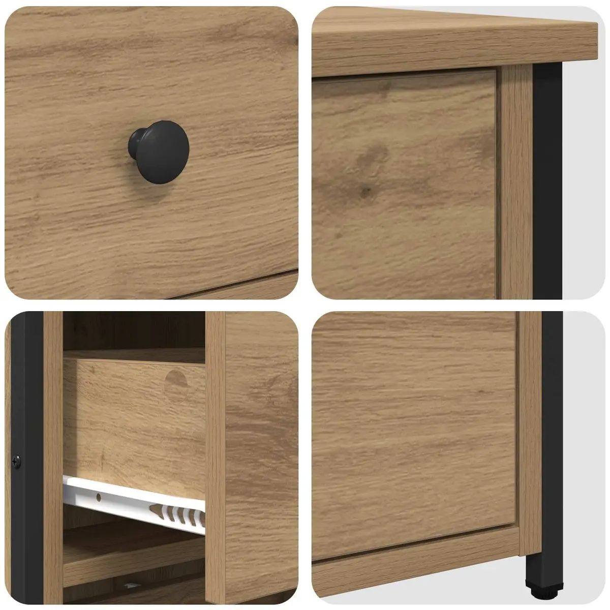 Bedside Cabinet 2 pcs Brown 40 x 36 x 60 cm Bedroom Nightstand Storage Drawer