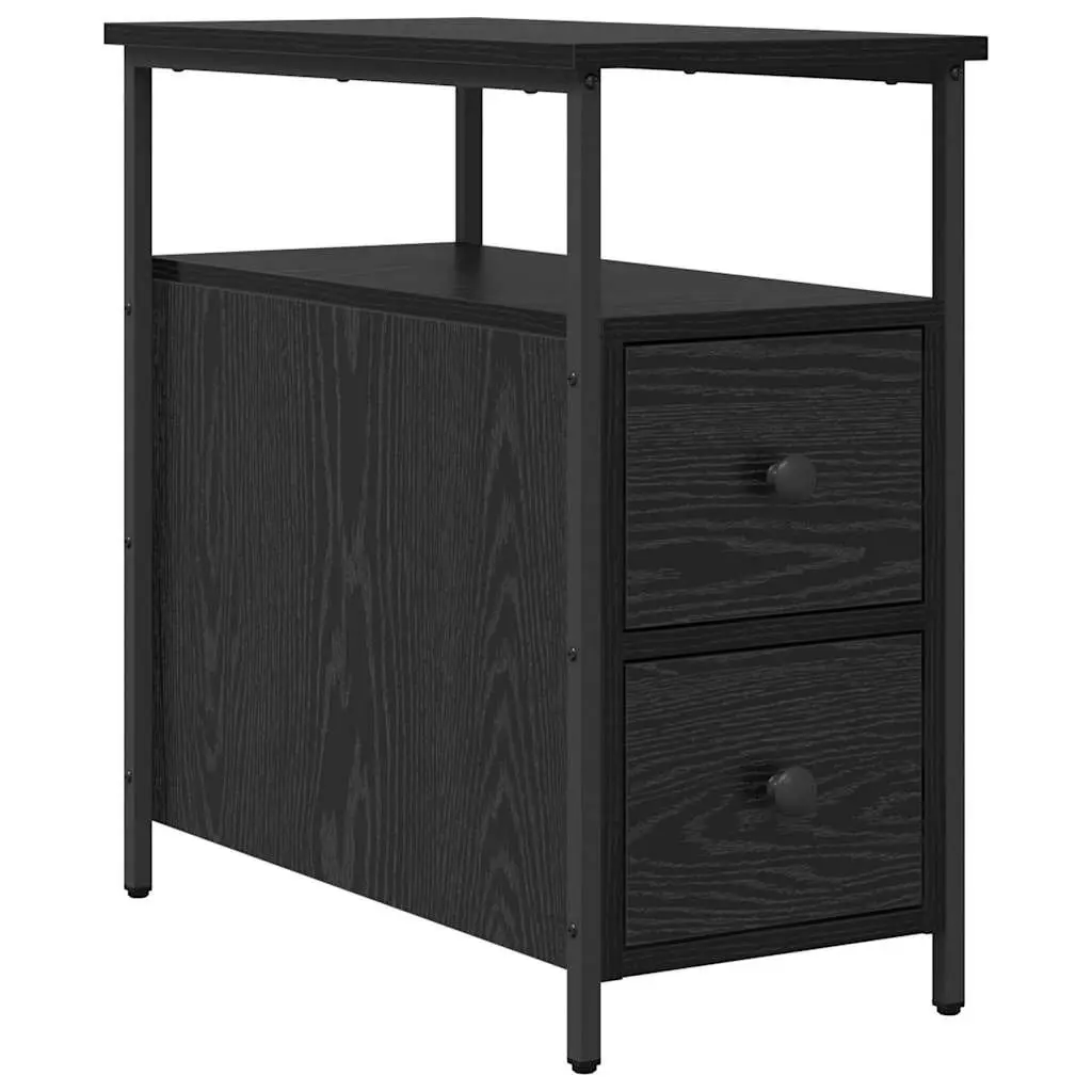 Bedside Cabinet Black 30 x 60 x 60 cm Engineered Wood Modern Storage Drawer
