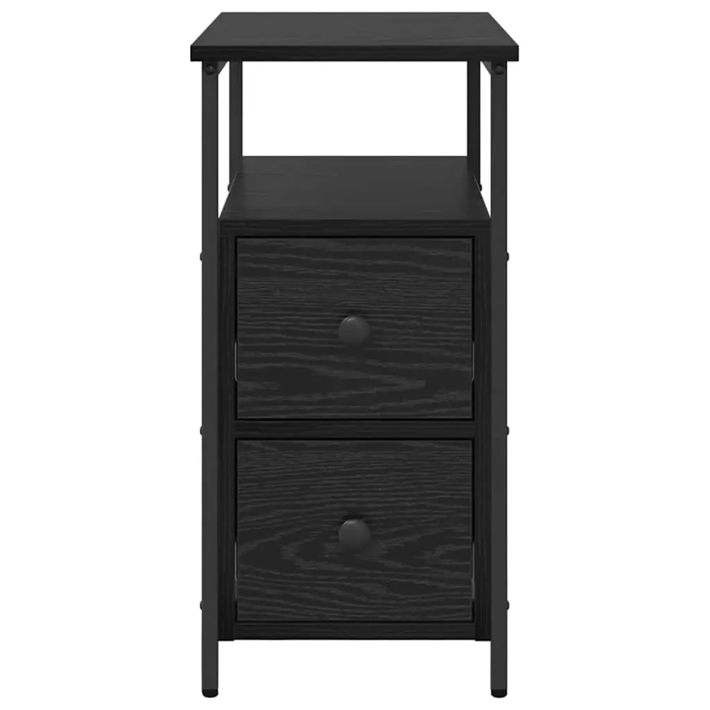 Bedside Cabinet Black 30 x 60 x 60 cm Engineered Wood Modern Storage Drawer