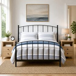 Elegant Black Bedside Cabinets 2-Piece Set 30 x 60 x 60 cm