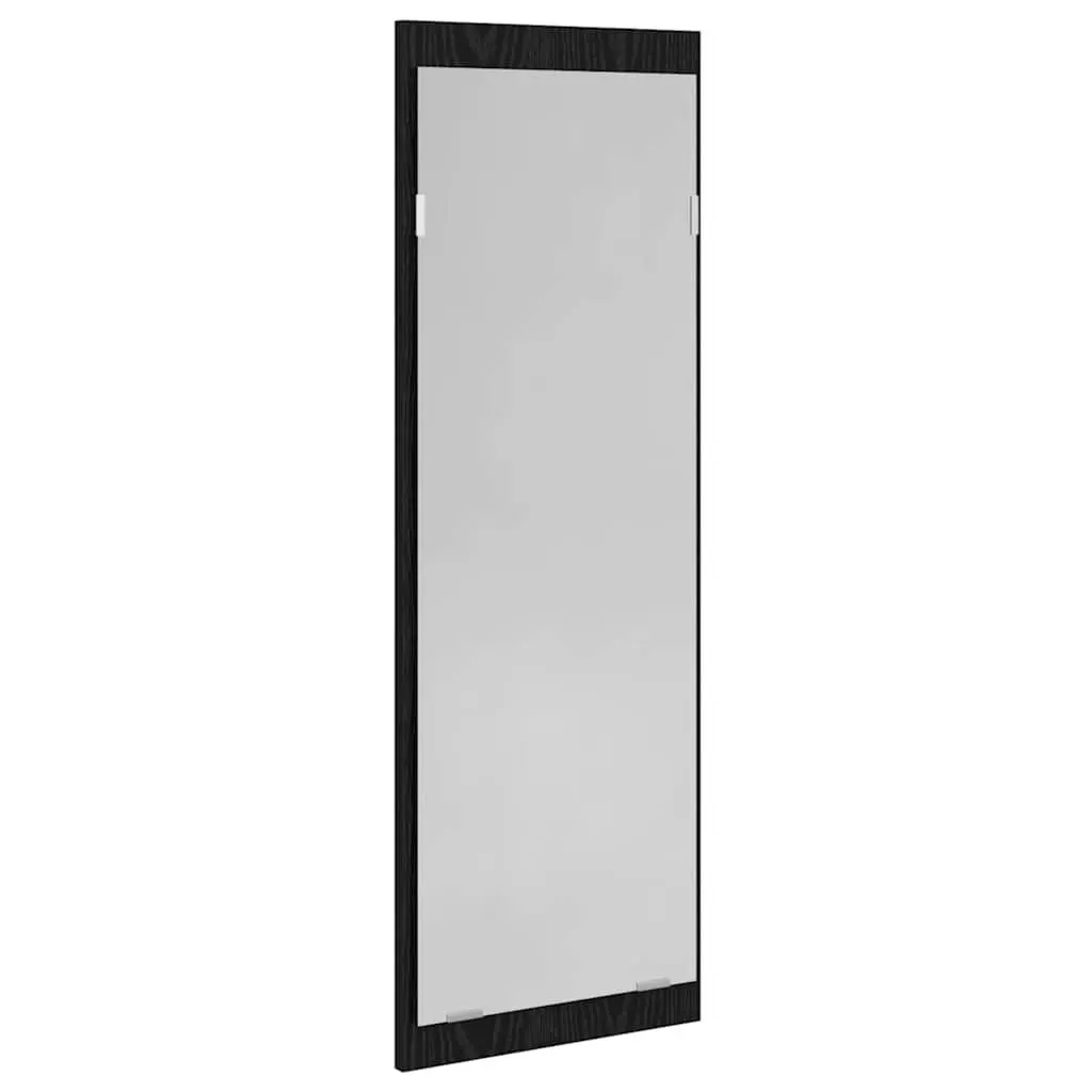 Hallway Furniture Set 4 Piece Storage Bench Mirror Coat Racks Black Oak Entryway