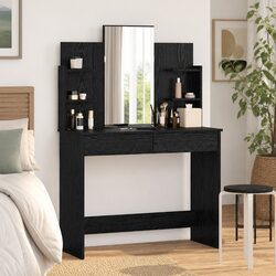 Charming Black Dressing Table with Mirror for Your Bedroom