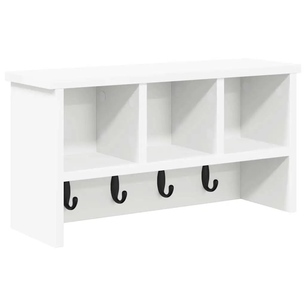 Wall-Mounted Coat Rack White Modern Minimalist 50 x 16 x 26 cm Engineered Wood