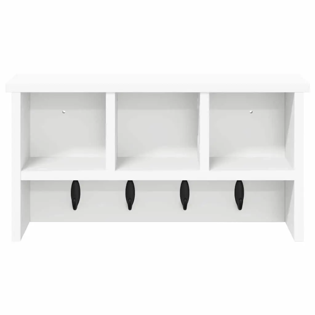 Wall-Mounted Coat Rack White Modern Minimalist 50 x 16 x 26 cm Engineered Wood