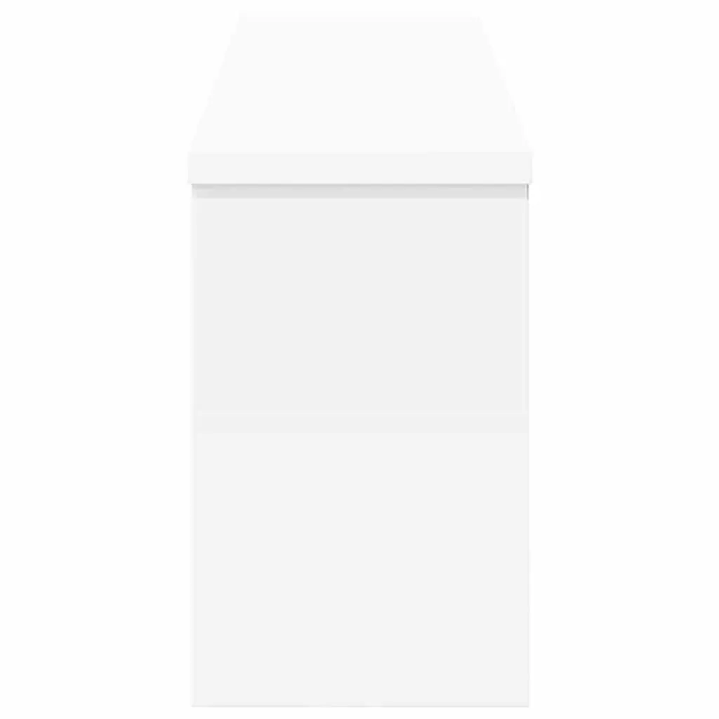 Wall-Mounted Coat Rack White Engineered Wood Hallway Entryway Shelf Hooks