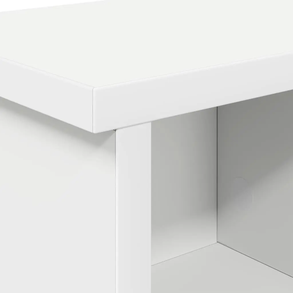 Wall-Mounted Coat Rack White Engineered Wood Hallway Entryway Shelf Hooks