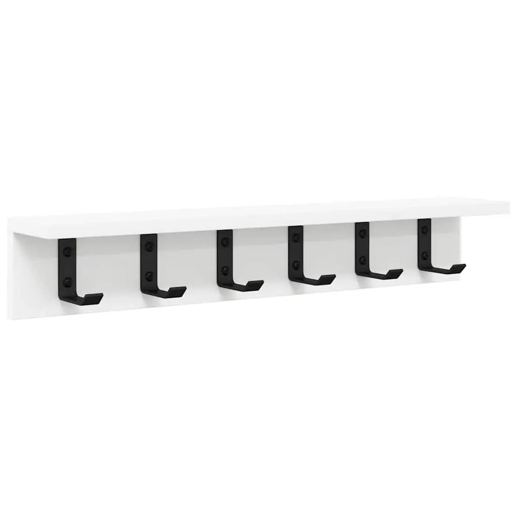 Wall-Mounted Coat Rack White 60cm Engineered Wood