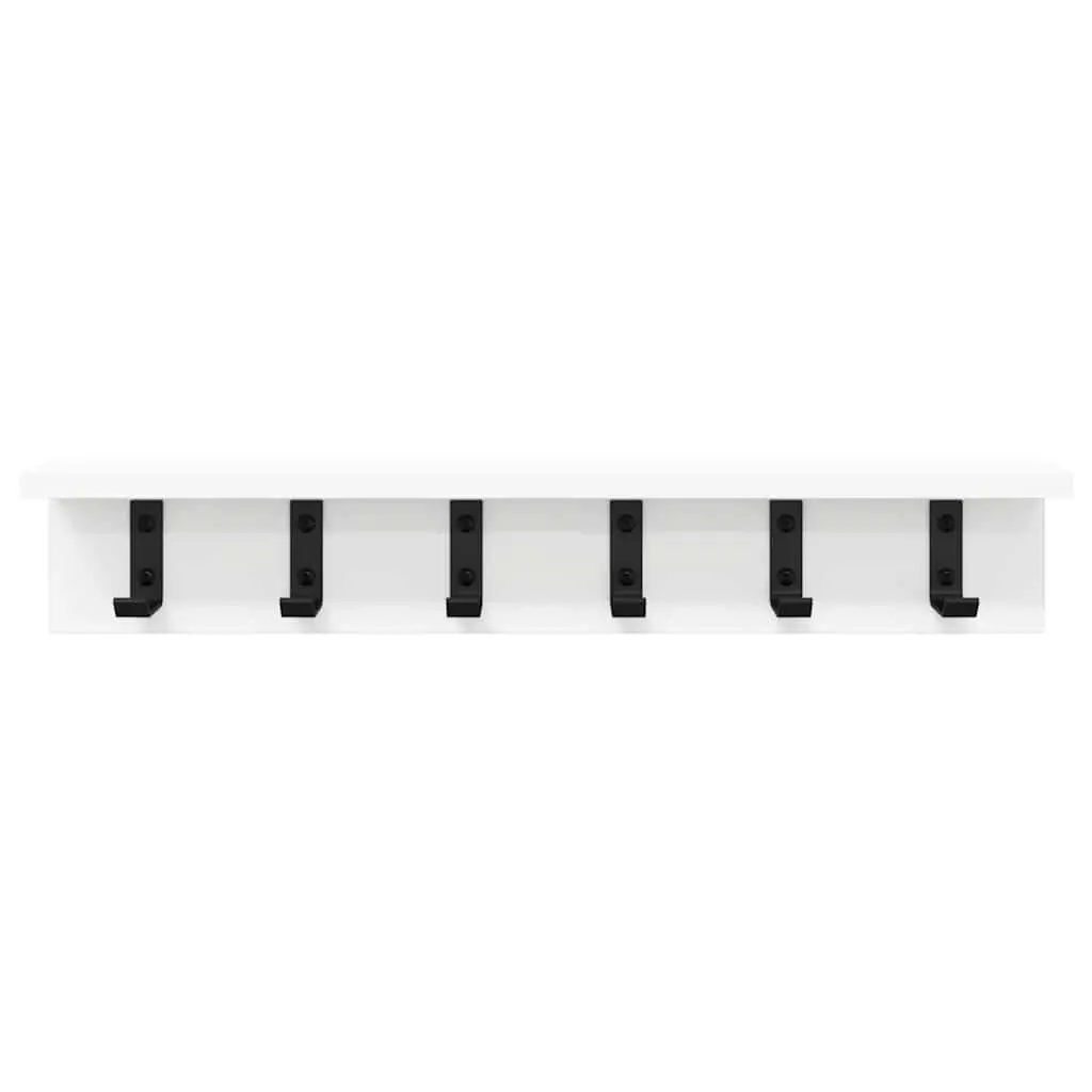 Wall-Mounted Coat Rack White 60cm Engineered Wood