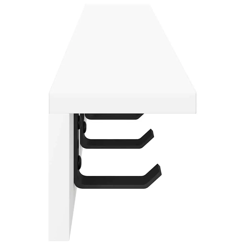 Wall-Mounted Coat Rack White 60cm Engineered Wood