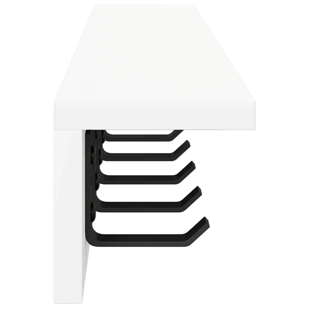 Wall-Mounted Coat Rack Organizer Modern White Engineered Wood 80 x 10.5 x 10.5 cm
