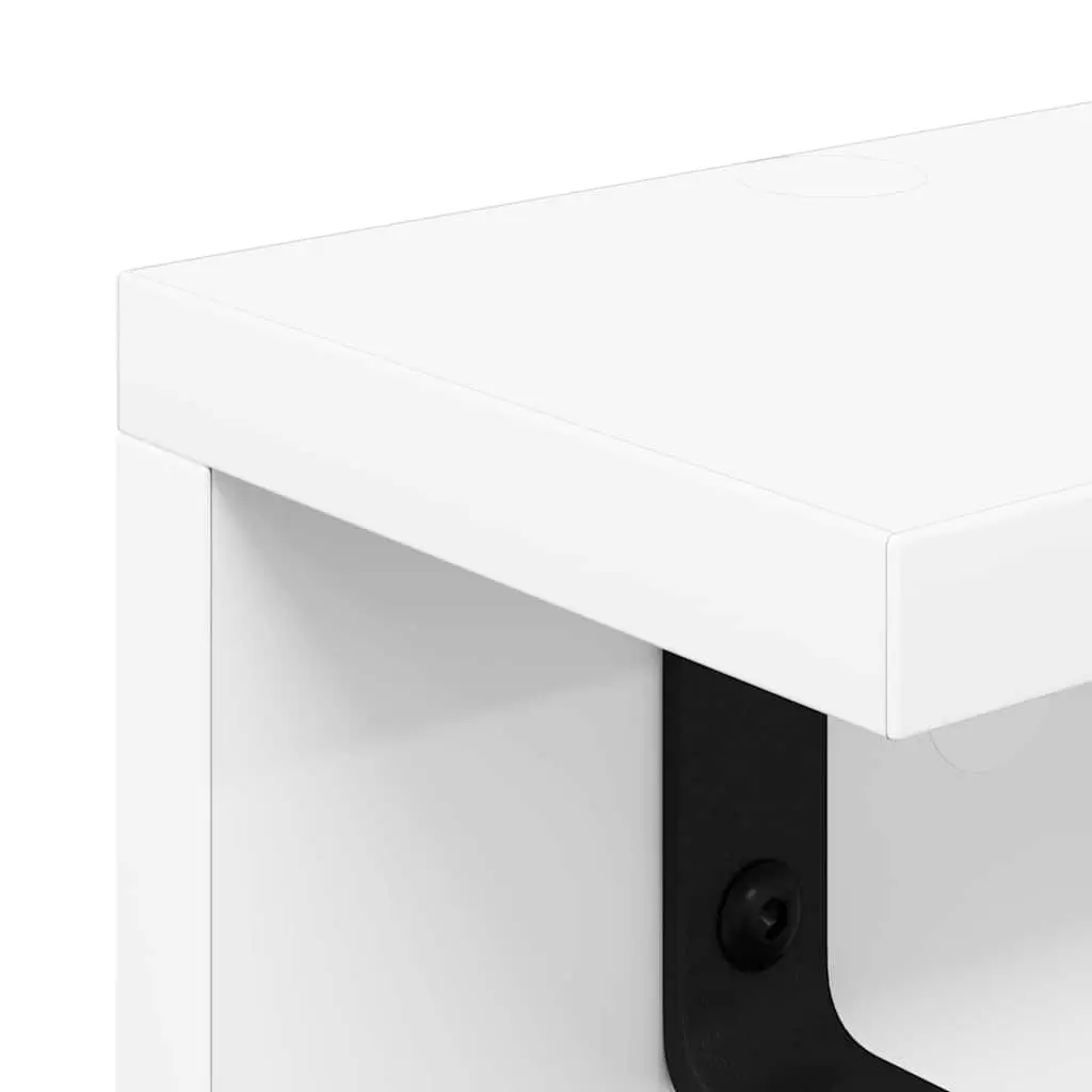 Wall-Mounted Coat Rack Organizer Modern White Engineered Wood 80 x 10.5 x 10.5 cm