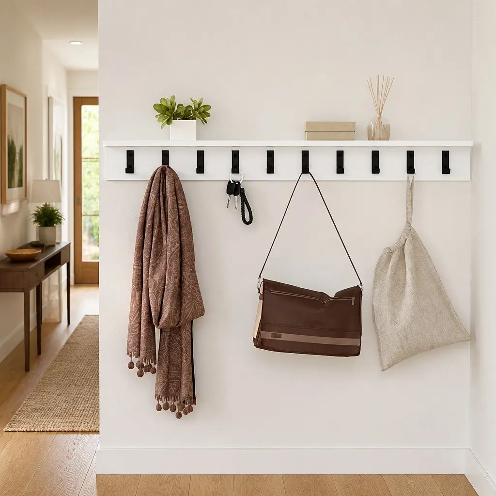 Wall-Mounted Coat Rack White 100cm Engineered Wood