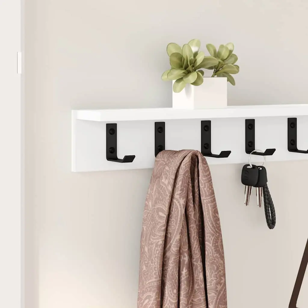 Wall-Mounted Coat Rack White 100cm Engineered Wood