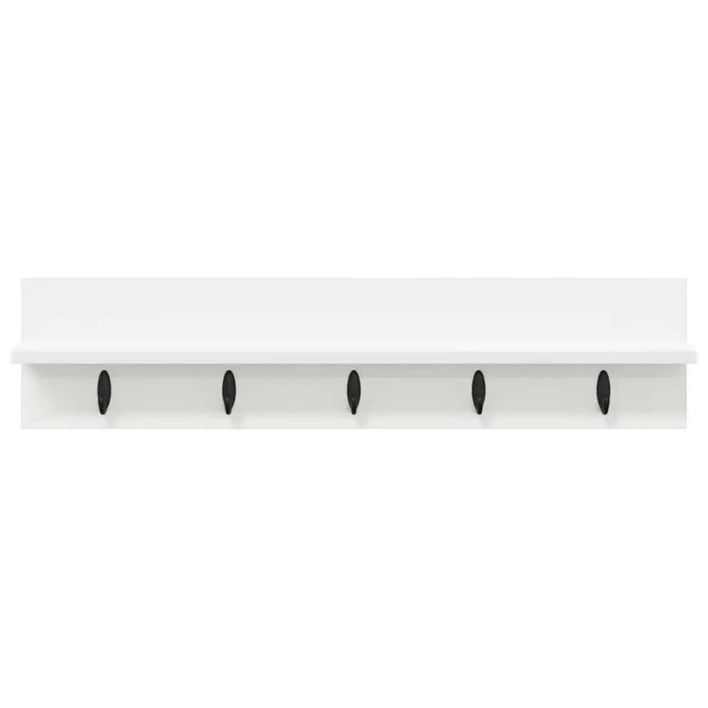 Wall-Mounted Coat Rack White 80cm Engineered Wood