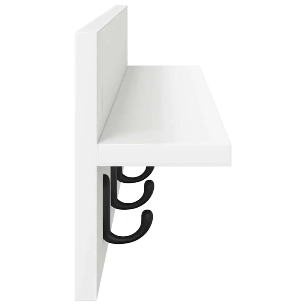 Wall-Mounted Coat Rack White 80cm Engineered Wood