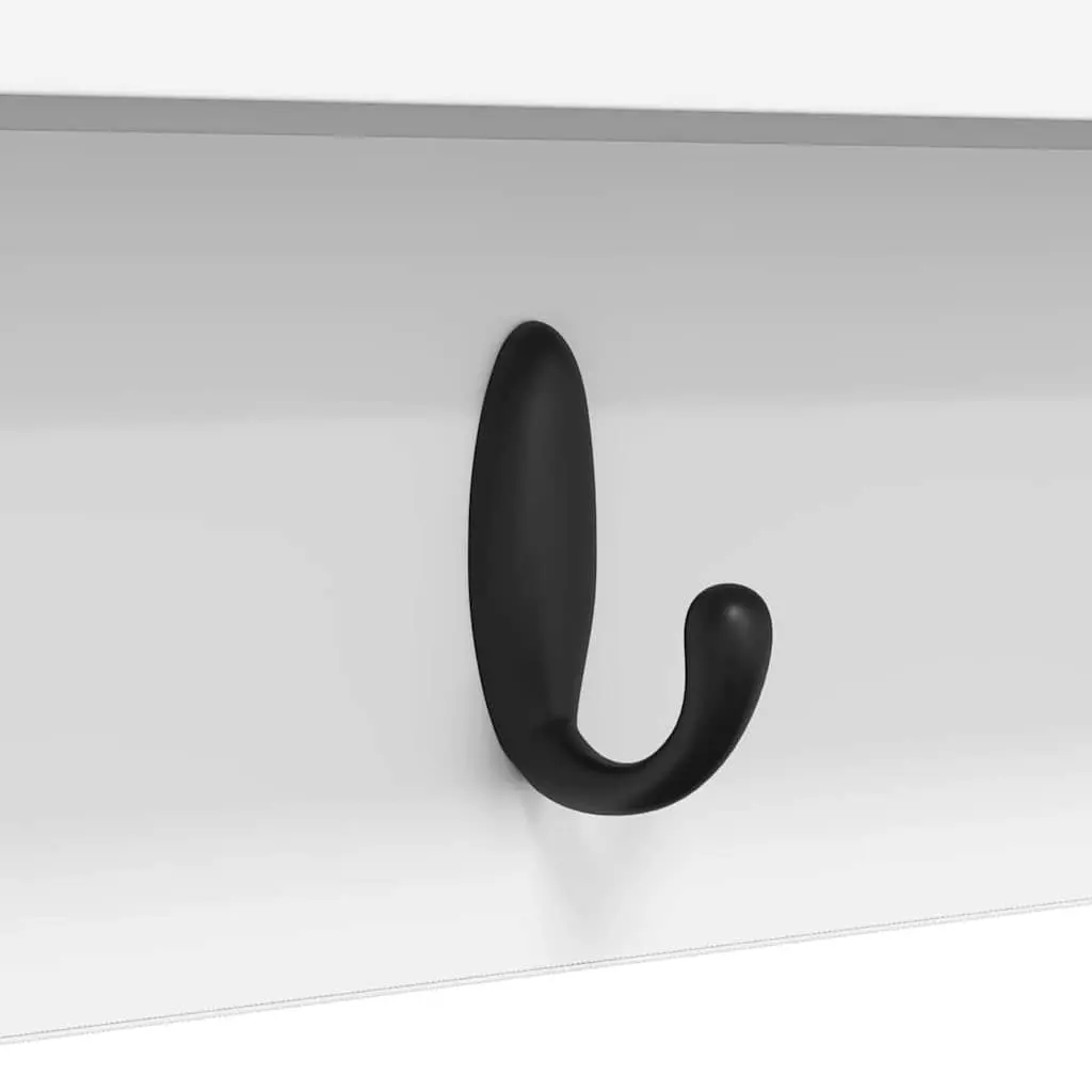 Wall-Mounted Coat Rack White 80cm Engineered Wood