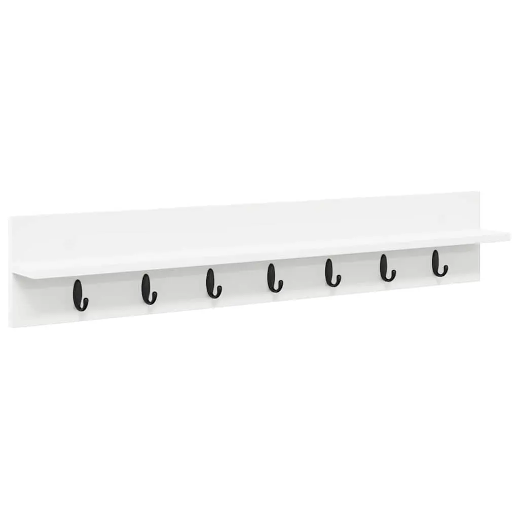 Wall-Mounted Coat Rack White Modern 100 x 10.5 x 18 cm Engineered Wood