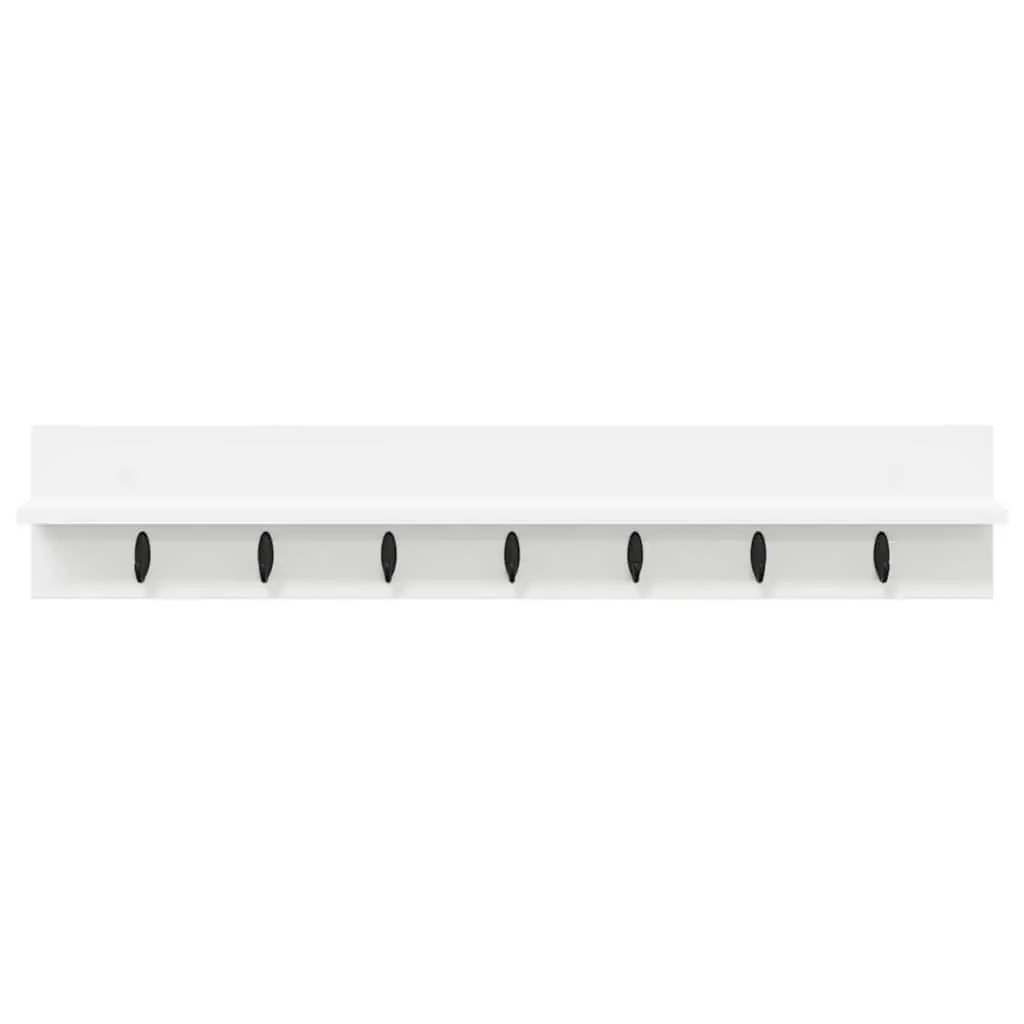Wall-Mounted Coat Rack White Modern 100 x 10.5 x 18 cm Engineered Wood