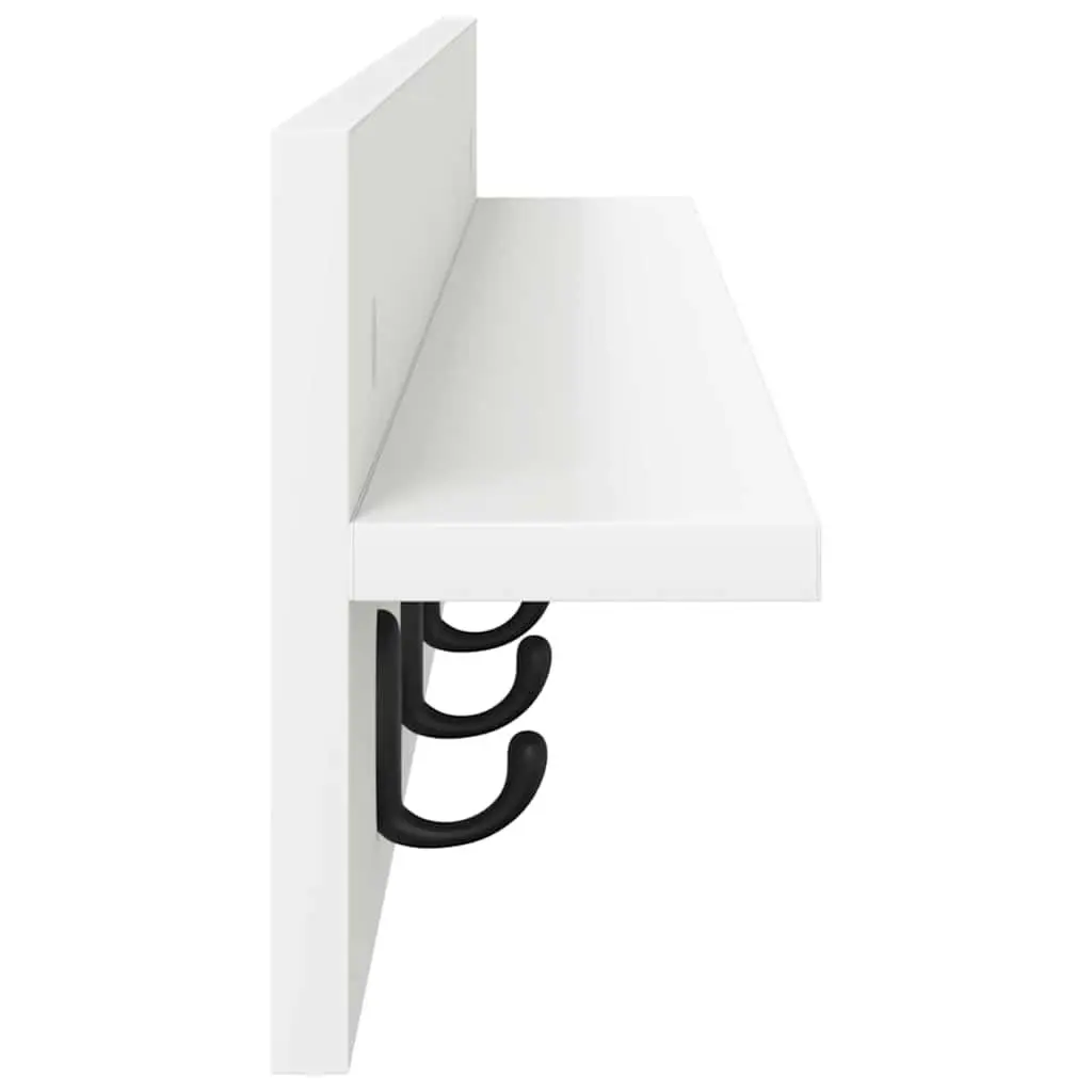 Wall-Mounted Coat Rack White Modern 100 x 10.5 x 18 cm Engineered Wood