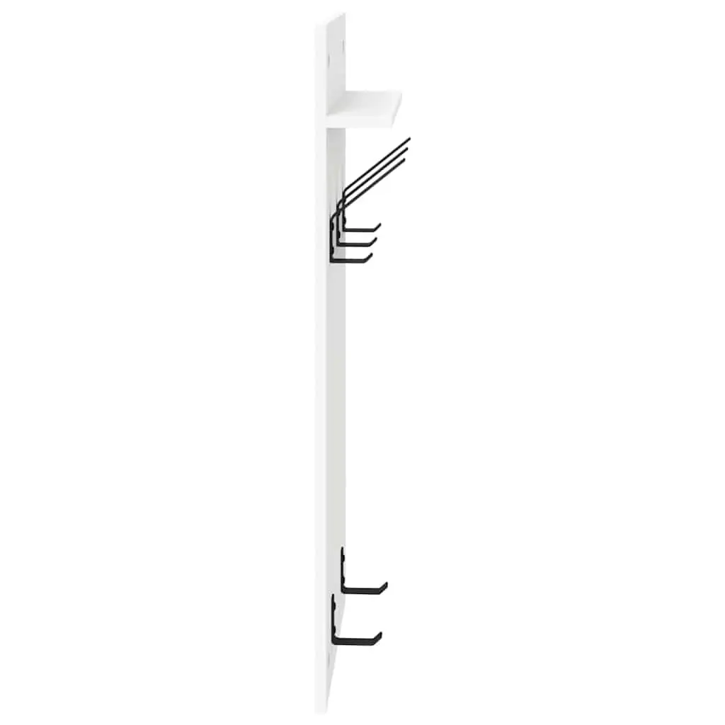 Coat Rack Wall Mounted White Engineered Wood Storage 40x10x90cm Hallway Entryway