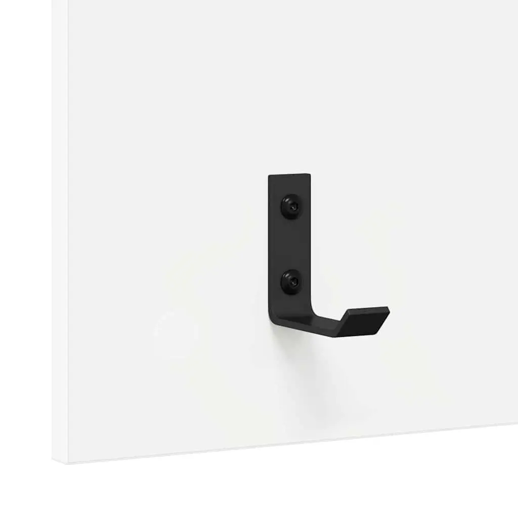 Coat Rack Wall Mounted White Engineered Wood Storage 40x10x90cm Hallway Entryway