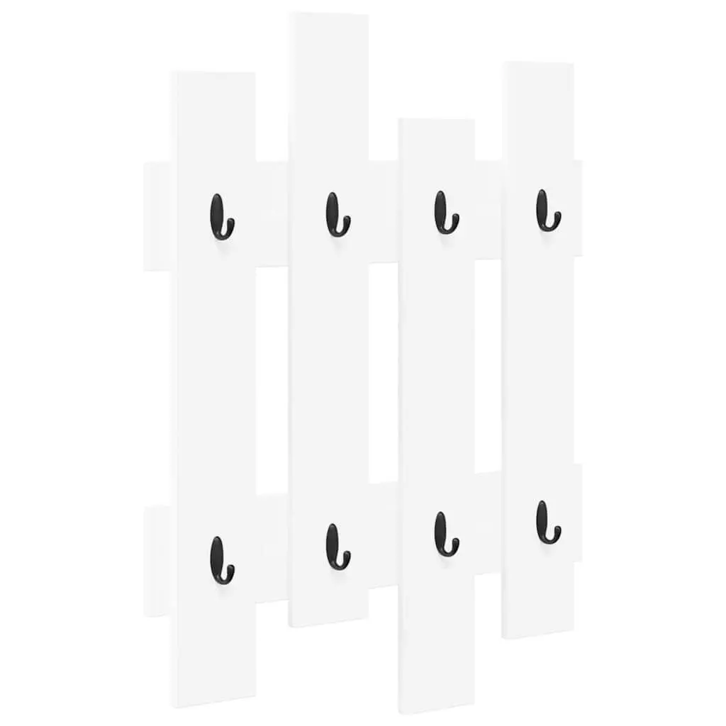 Wall-Mounted Coat Rack Modern White 60x82cm Engineered Wood