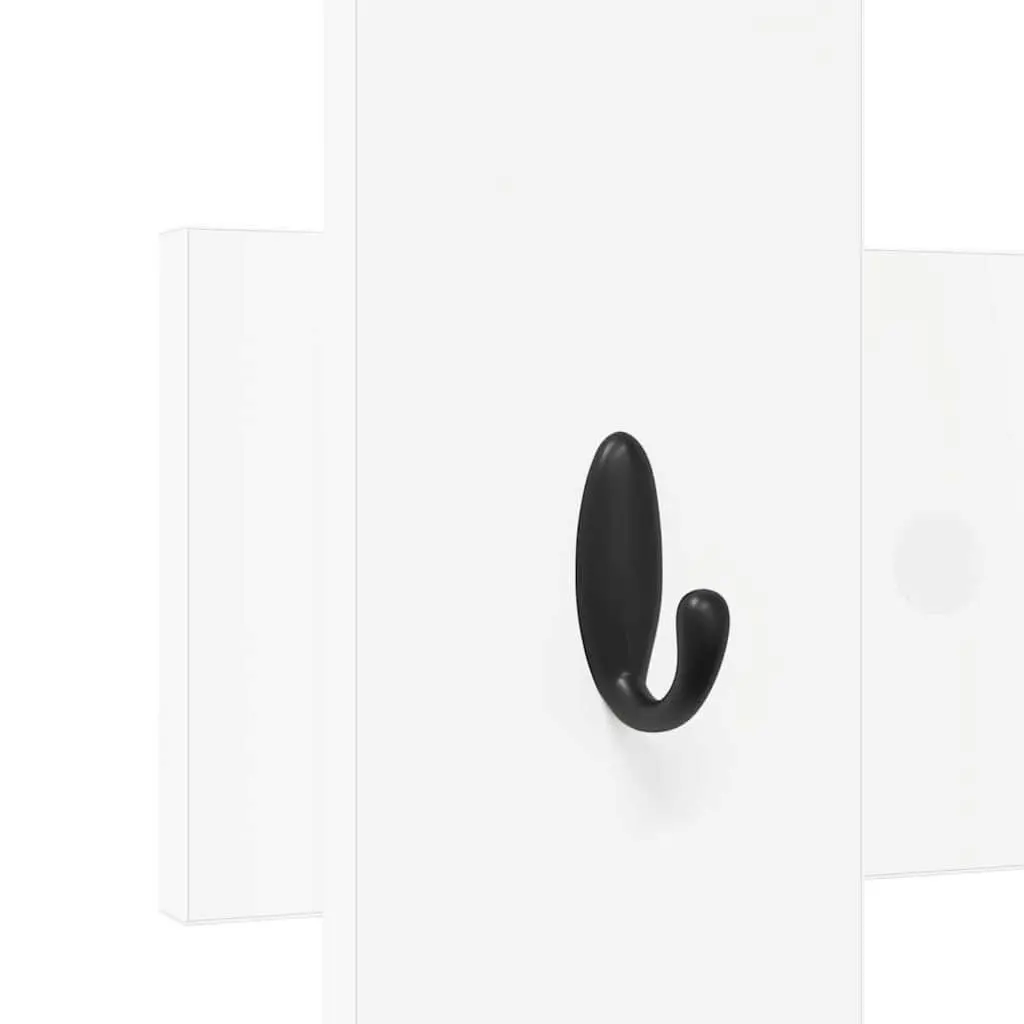 Wall-Mounted Coat Rack Modern White 60x82cm Engineered Wood