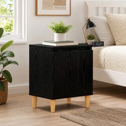 Modern Black Oak Bedside Cabinet for Everyday Use