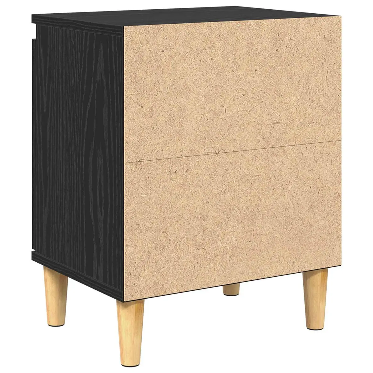 Bedside Cabinet Black Oak 40 x 30 x 50 cm Modern Engineered Wood Nightstand