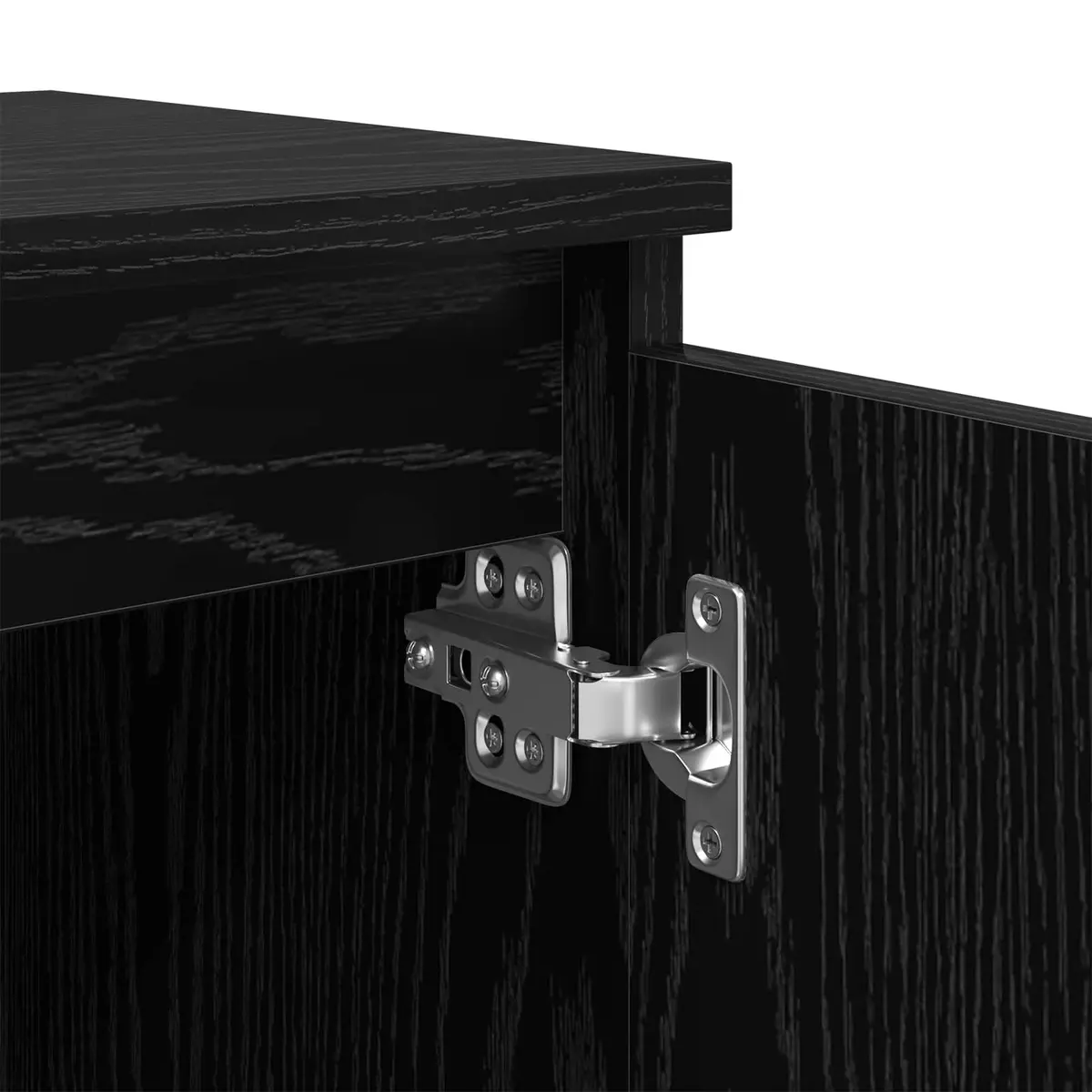 Bedside Cabinet Black Oak 40 x 30 x 50 cm Modern Engineered Wood Nightstand