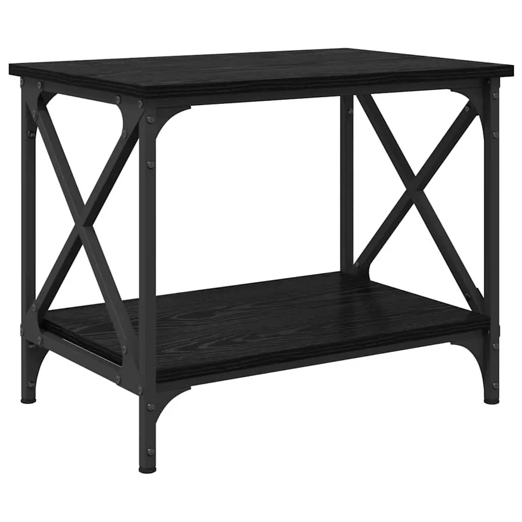 Coffee Table Black Oak 55cm Engineered Wood Steel Frame Indoor Living Room Accent Table