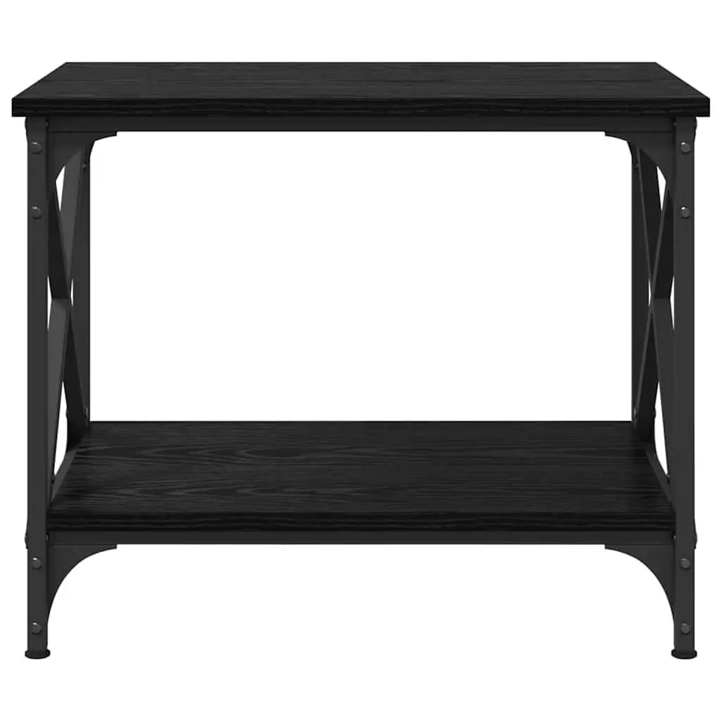 Coffee Table Black Oak 55cm Engineered Wood Steel Frame Indoor Living Room Accent Table