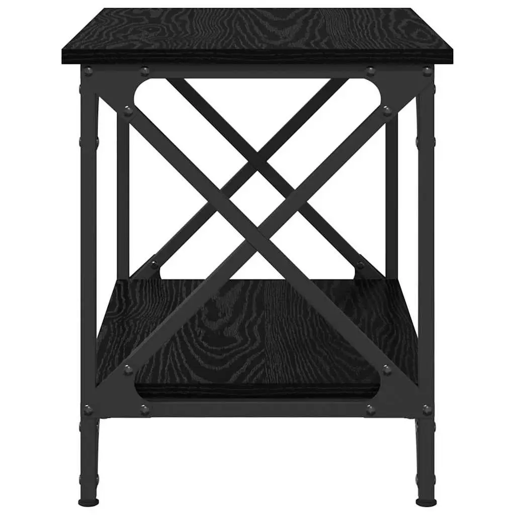 Coffee Table Black Oak 55cm Engineered Wood Steel Frame Indoor Living Room Accent Table