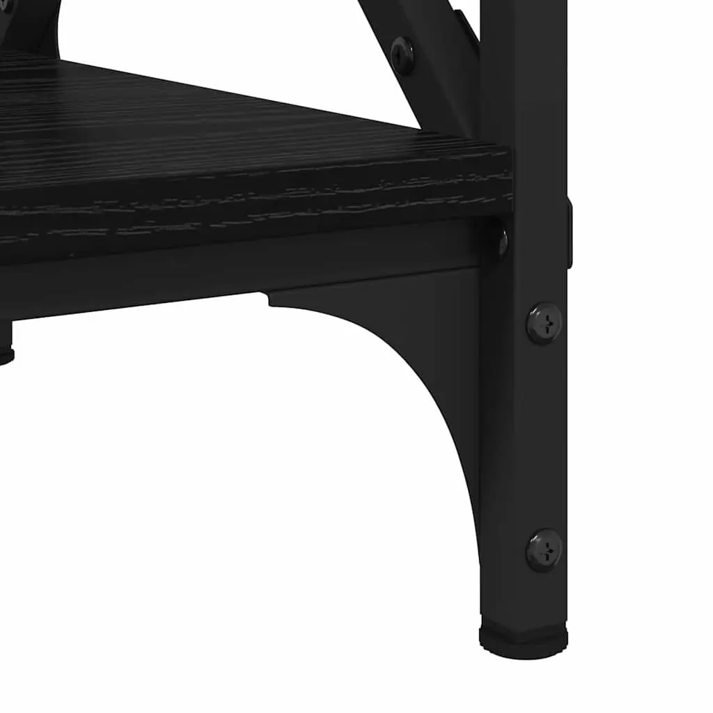 Coffee Table Black Oak 55cm Engineered Wood Steel Frame Indoor Living Room Accent Table