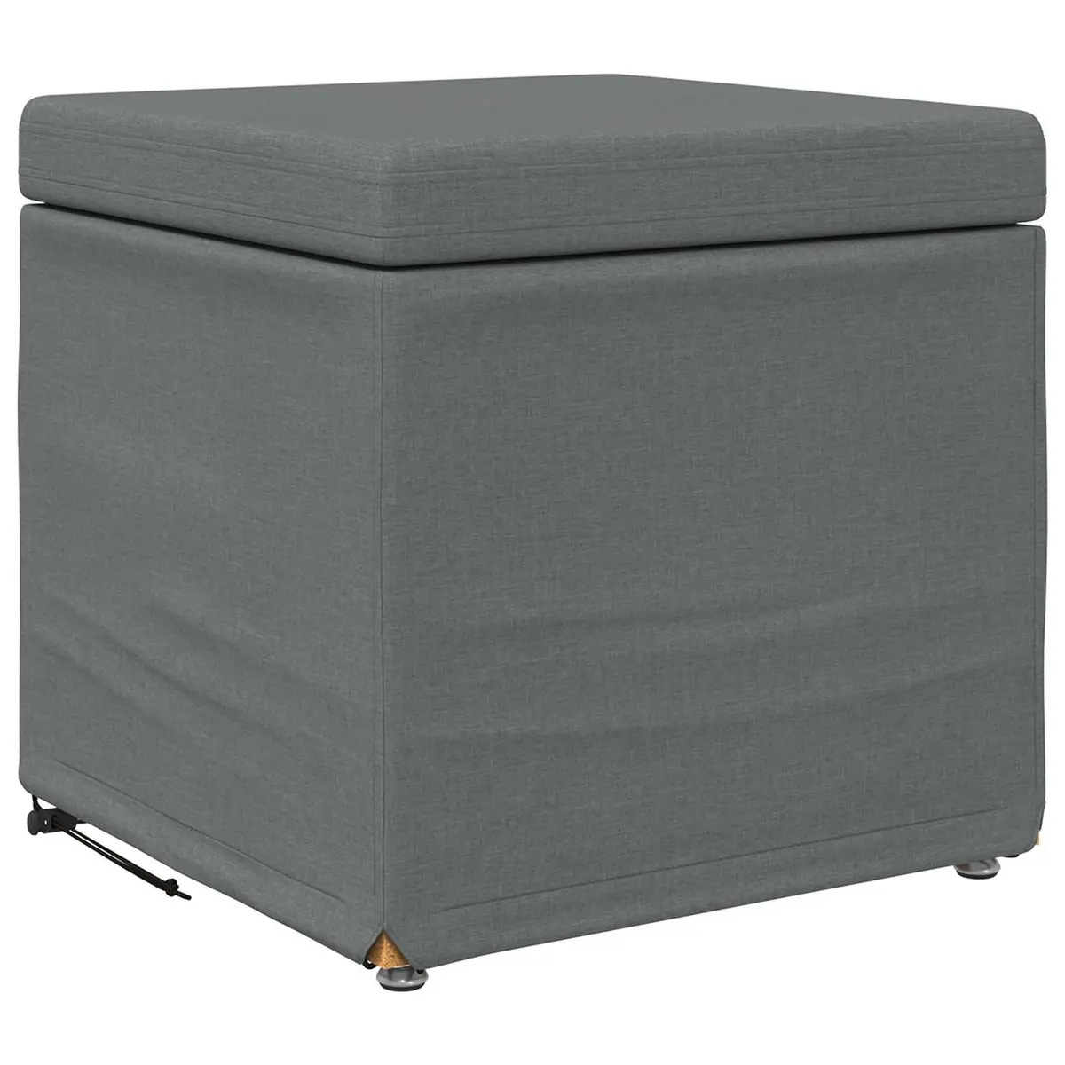 Grey Backless Bar Stool Modern Minimalist Fabric Cushion Seat Indoor Furniture