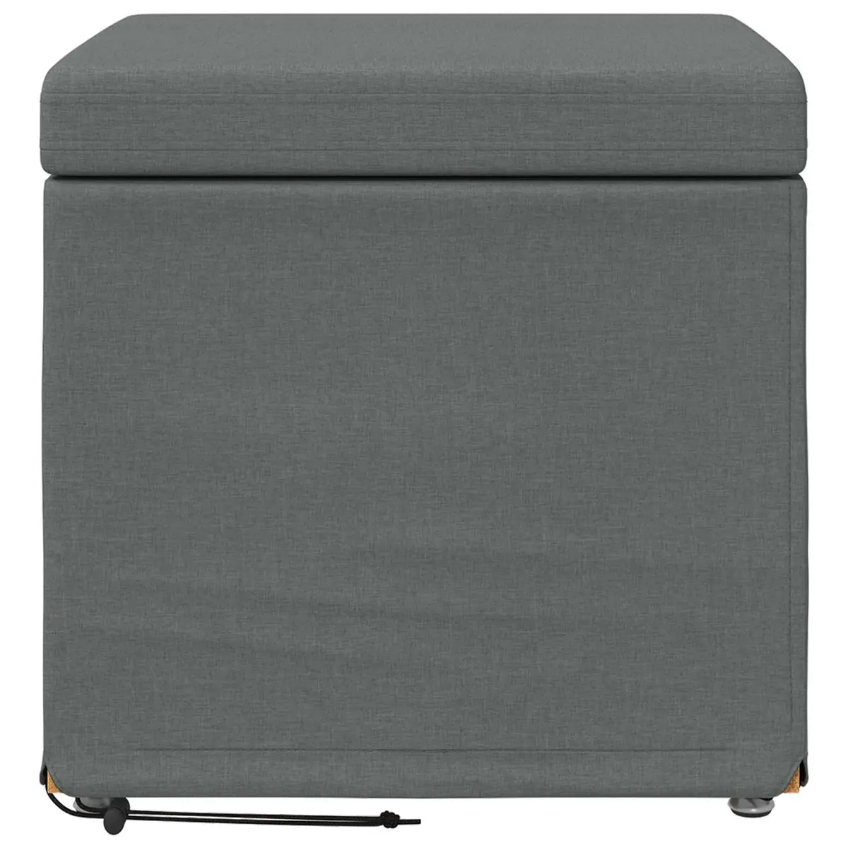 Grey Backless Bar Stool Modern Minimalist Fabric Cushion Seat Indoor Furniture