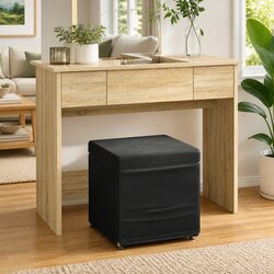 Elegant Black Velvet Backless Bar Stool for Dining