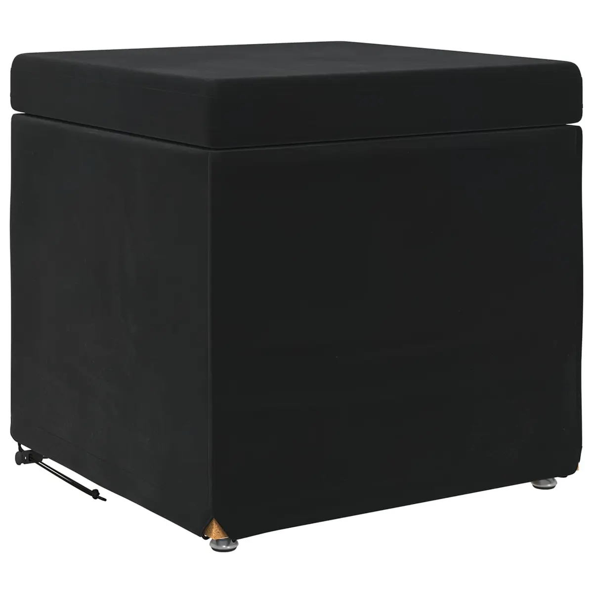 Black Velvet Backless Bar Stool for Dining