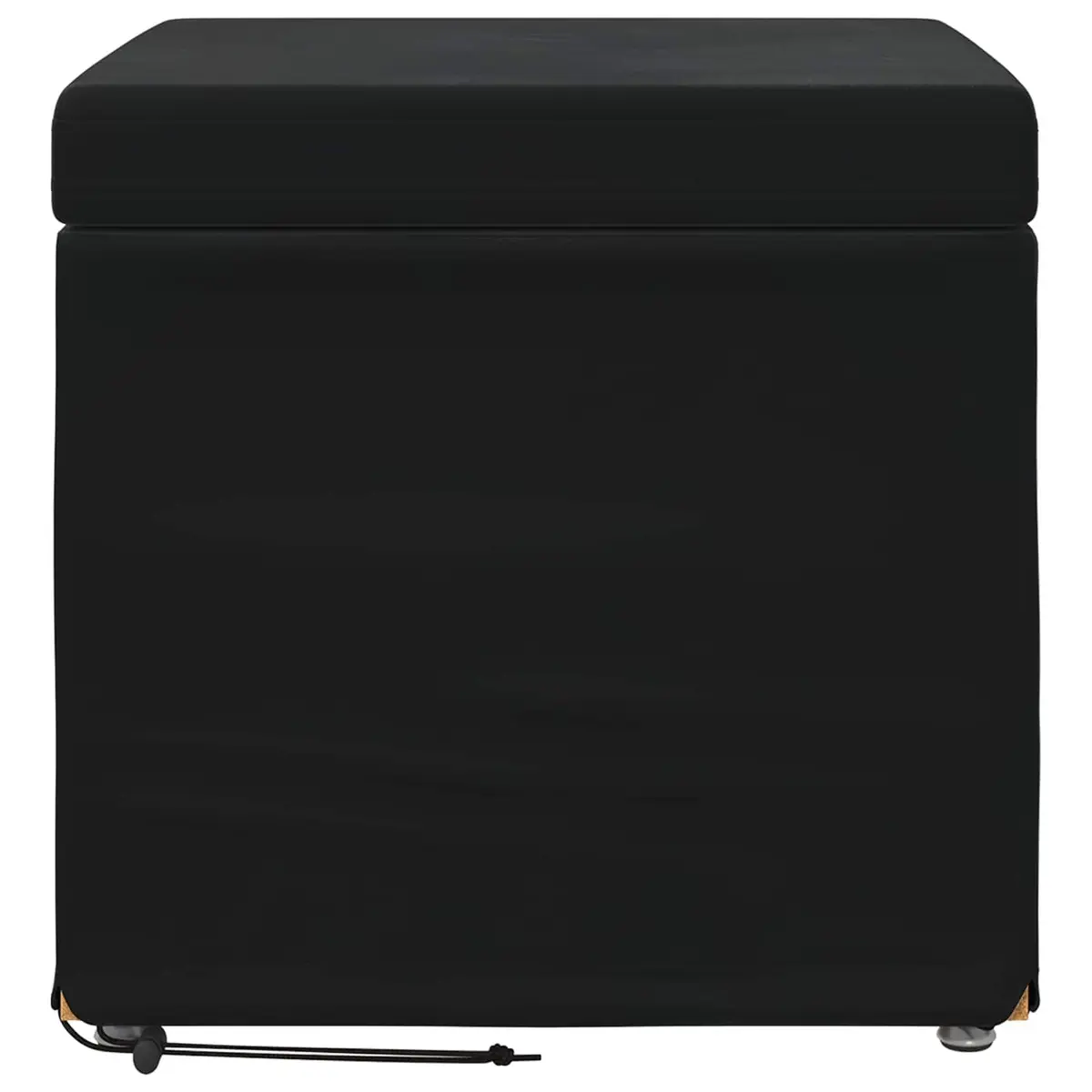 Black Velvet Backless Bar Stool for Dining
