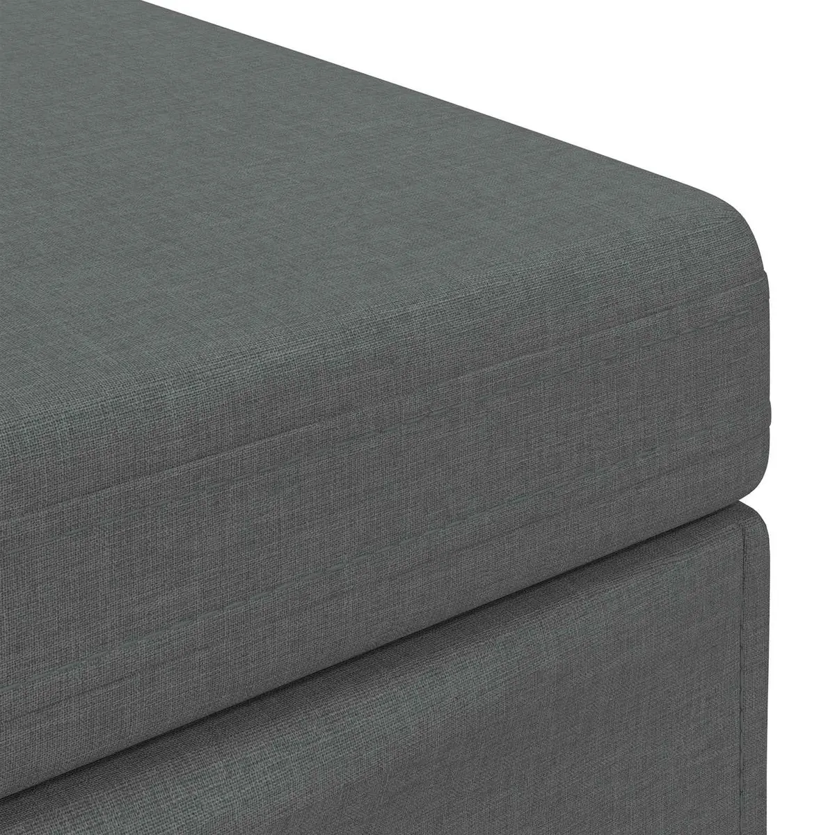 Grey Backless Bar Stool Modern Kitchen Counter Chair Fabric Cushion Bun Feet
