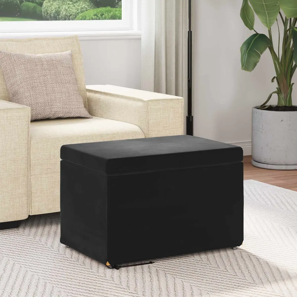 Black Velvet Bar Stool Backless Cushioned Modern Kitchen Counter Seat