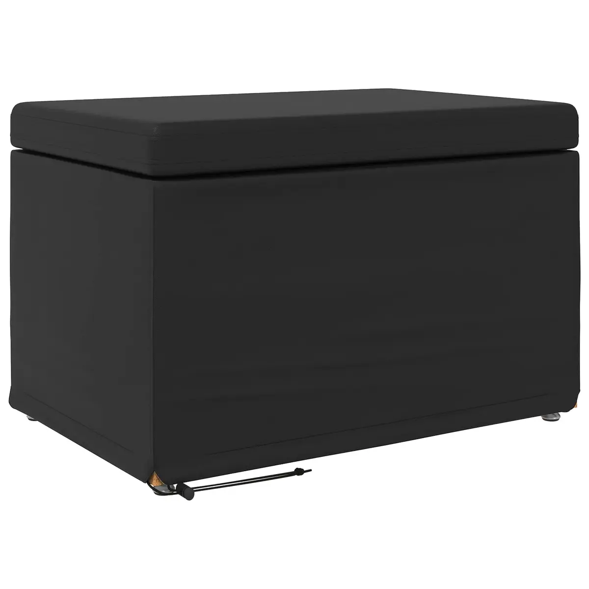 Black Backless Bar Stool with Soft Cushion for Dining