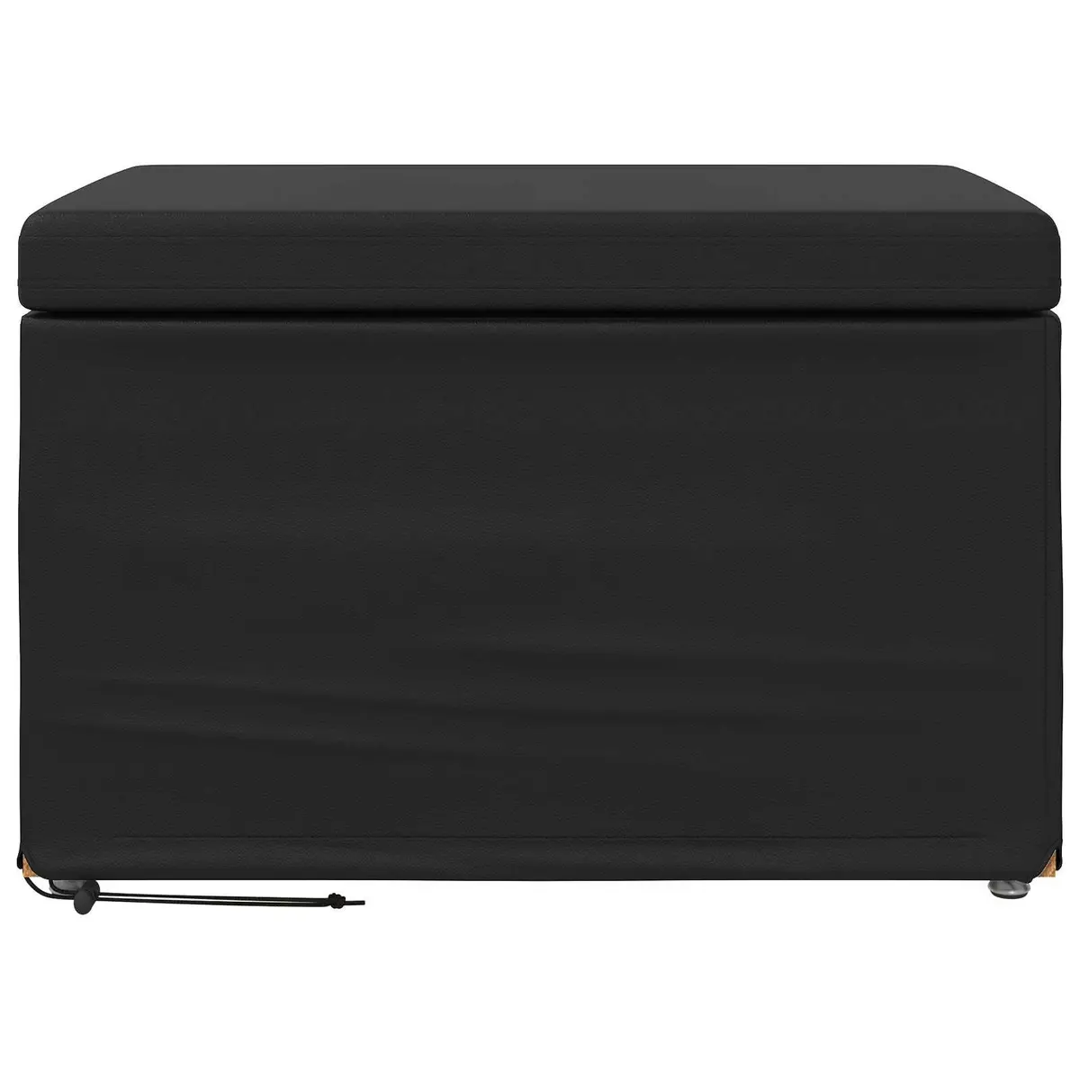 Black Backless Bar Stool with Soft Cushion for Dining