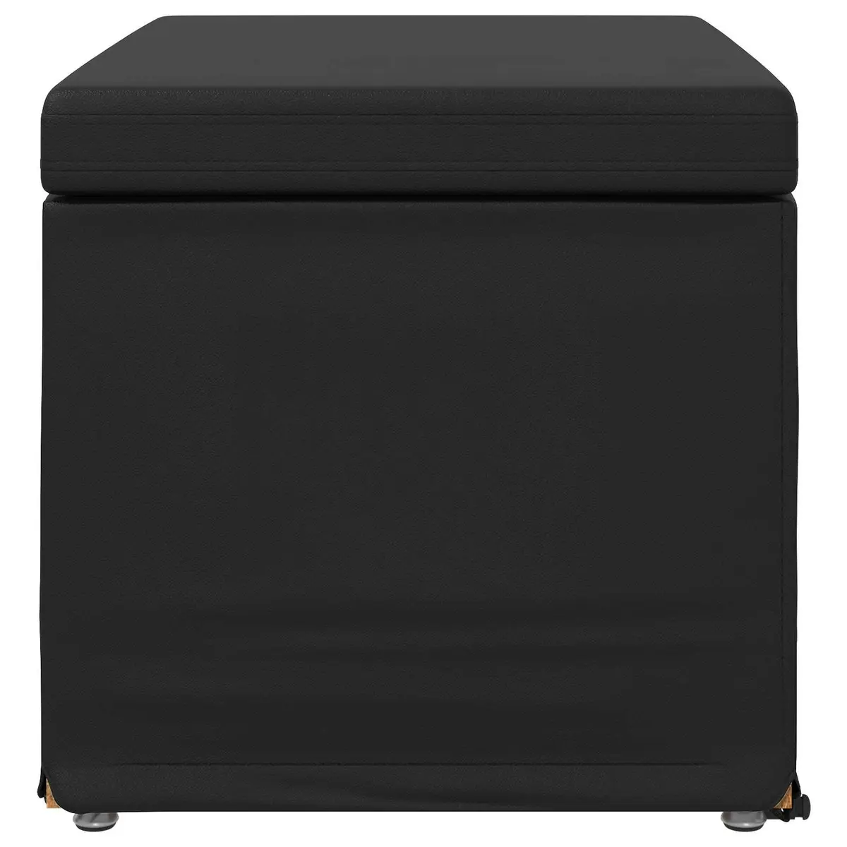 Black Backless Bar Stool with Soft Cushion for Dining