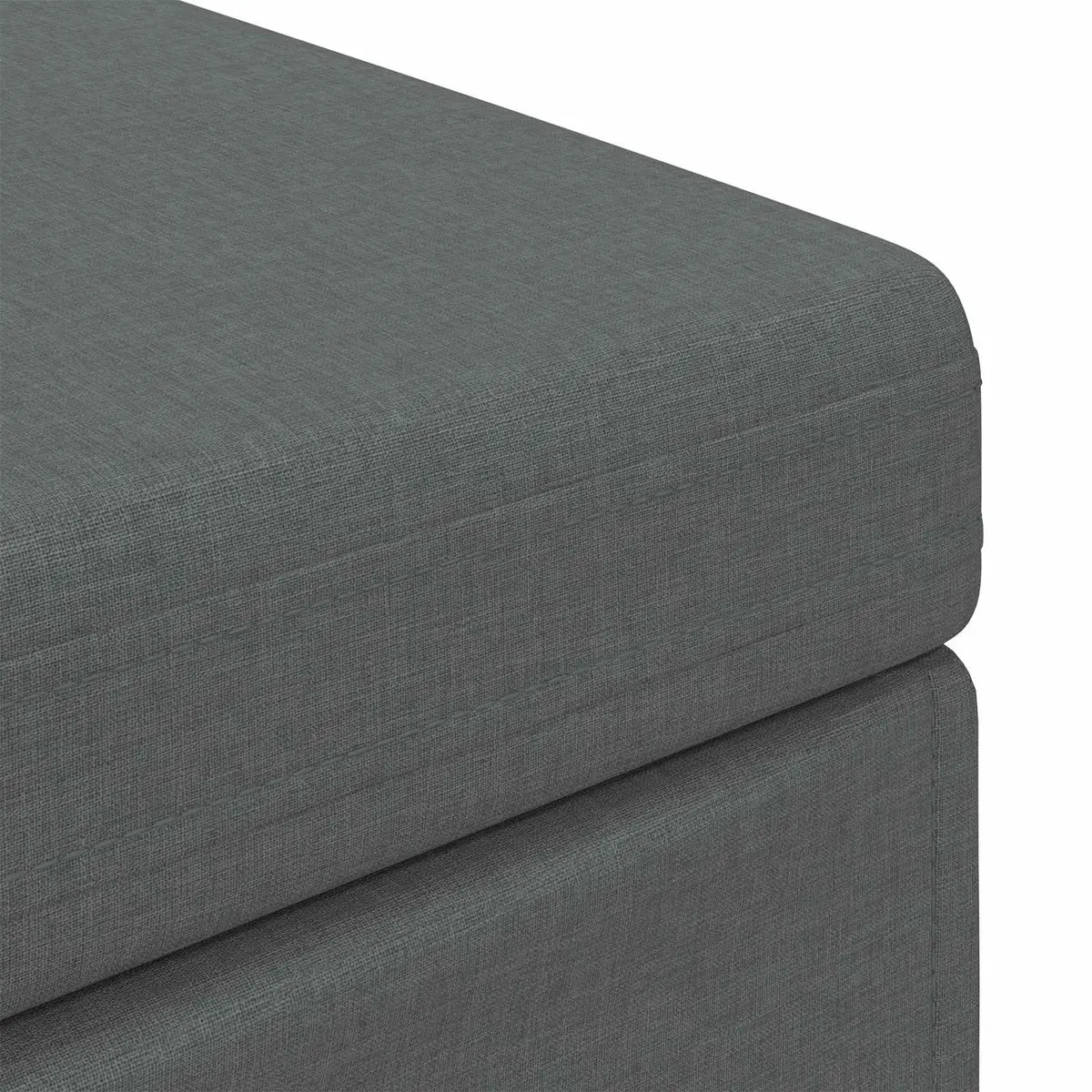 Grey Backless Bar Stool Modern Fabric Cushion Seat Indoor Kitchen Dining Room