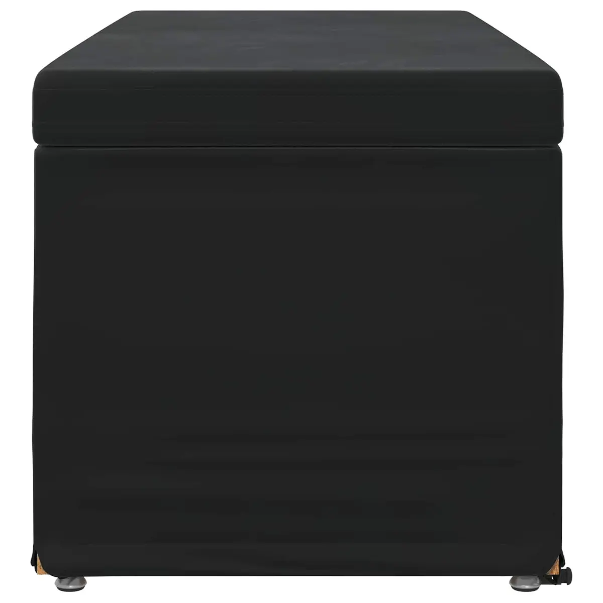 Black Backless Bar Stool with Velvet Cushion