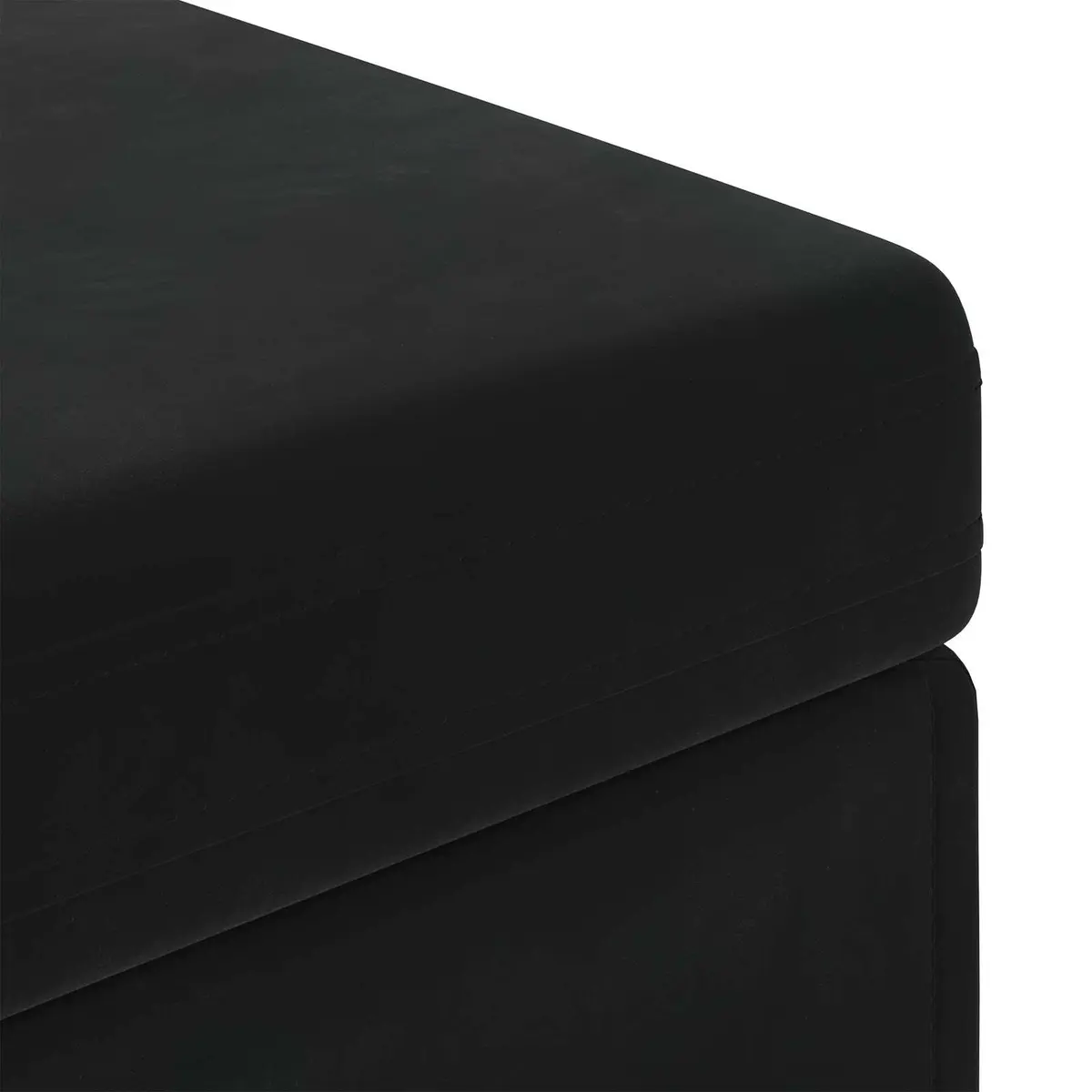 Black Backless Bar Stool with Velvet Cushion