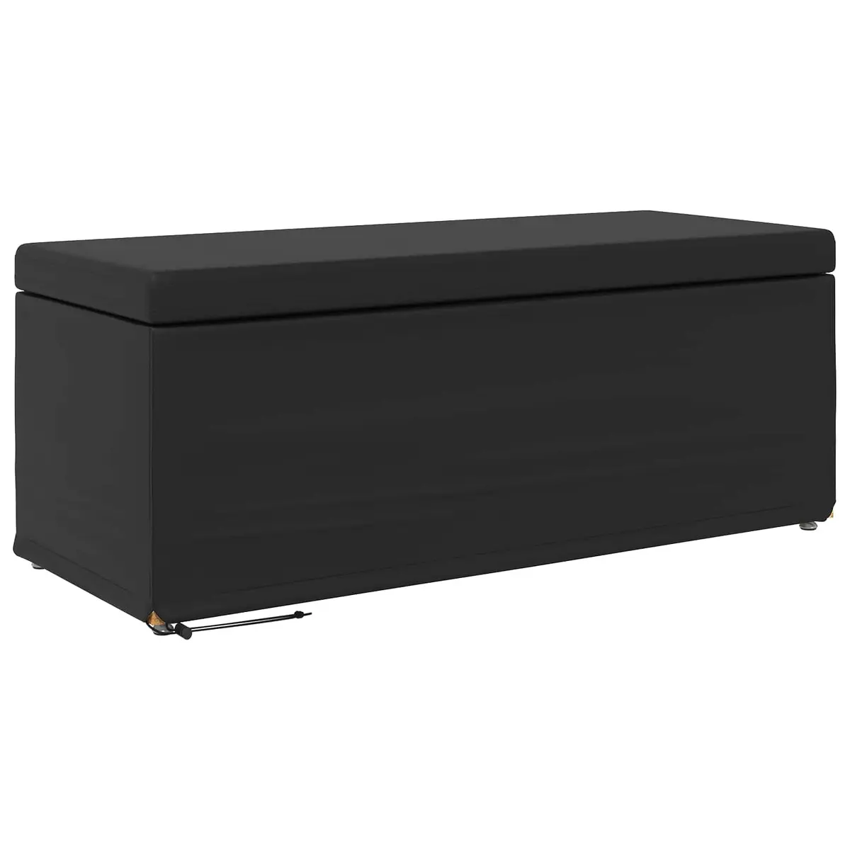 Backless Black Bar Stool with Faux Leather Seat